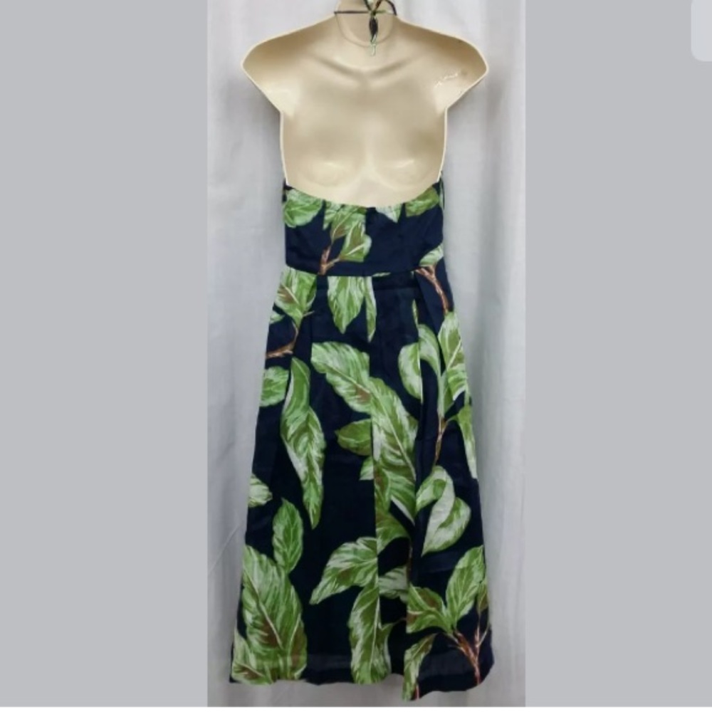 ANN TAYLOR  Navy Blue Green Halter Dress - Picture 3 of 3